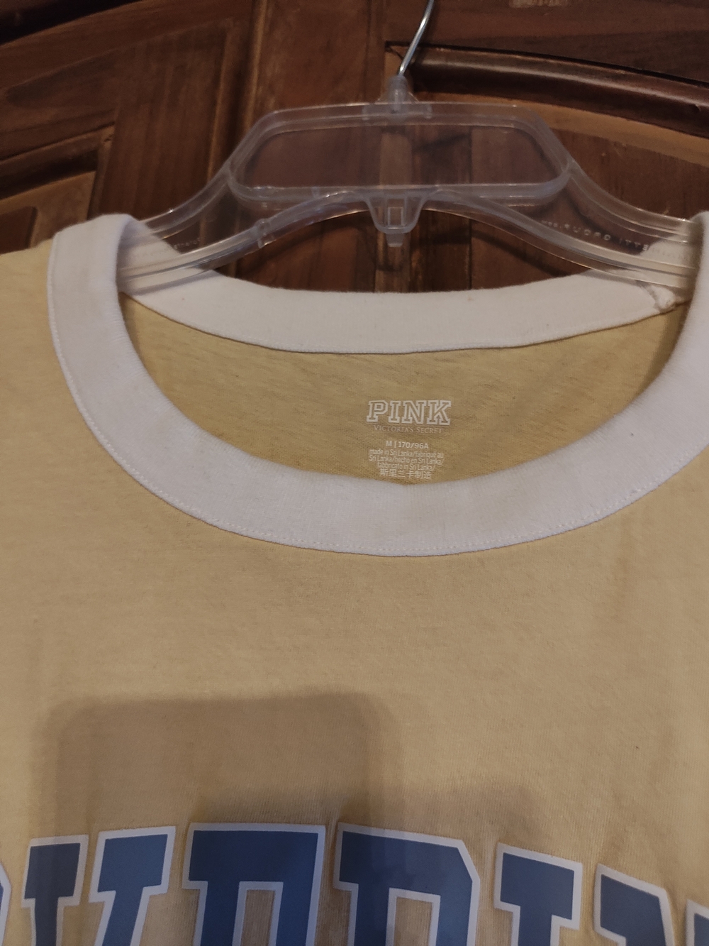 LOVE PINK Victoria's Secret Short Sleeve Ringer Tee in Yellow - Picture 2 of 3